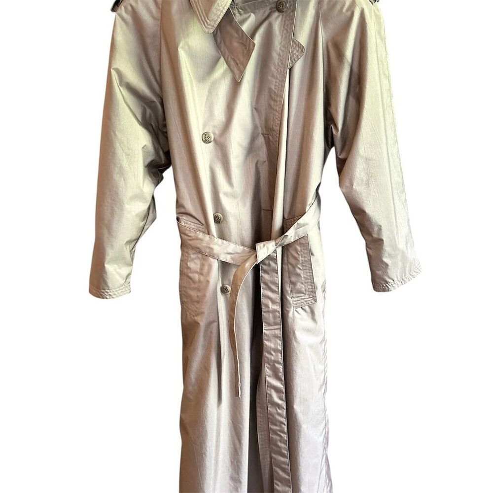 Outbrook Women's Trench Coat Size 10 Beige Belted‎ Long Raincoat